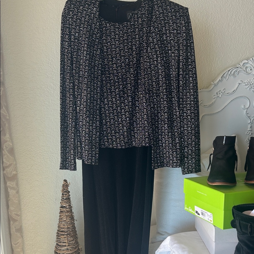 Alex Evenings Black and White Prom Dress
